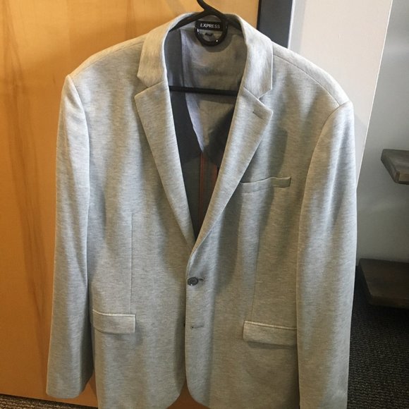 Express Men Slim Fit Light Gray Blazer Size Large - Picture 1 of 1